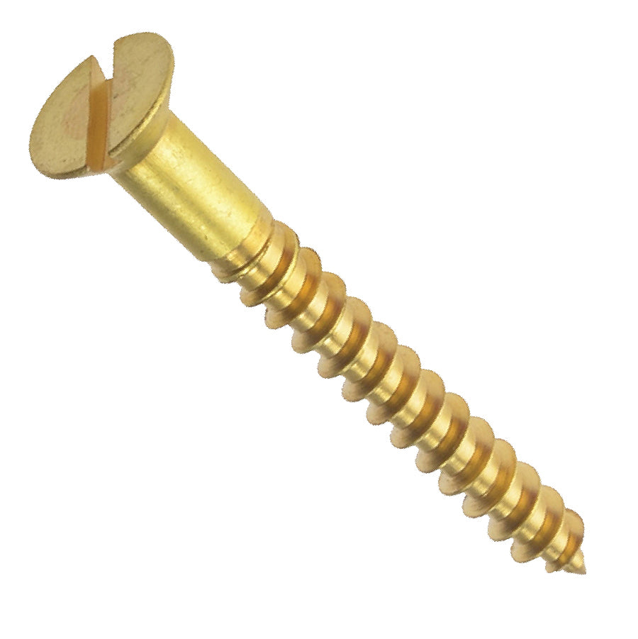 TUF-FIX TFE190B Brass Plated Slotted Head Wood Screws