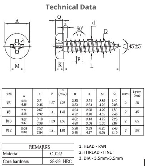 SELF TAPPING PAN HEAD NP