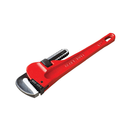 Red pipe wrench on a white background