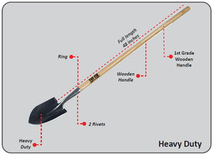 TUF-FIX wooden handle shovel for digging