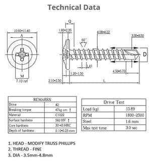TUF-FIX SDSTPZ self drilling screws